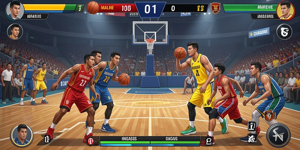 Screenshot menunjukkan pertarungan seru dengan efek visual yang luar biasa.