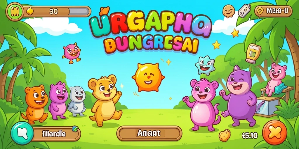 Tampilan awal permainan SUPERSPIN yang menarik.